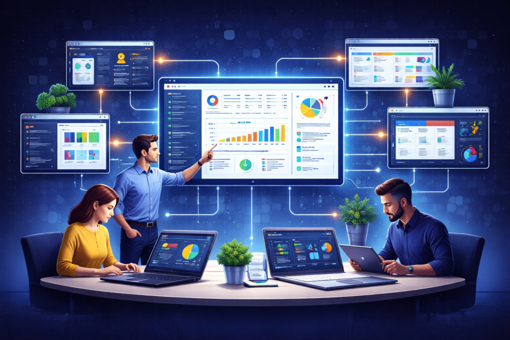 internal business system dashboard managing company operations